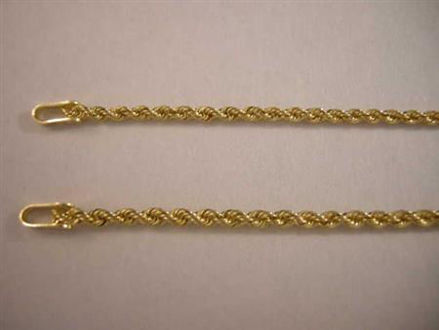 Picture of #GROPE2MM 14K Yellow Gold 2 mm Rope Chain