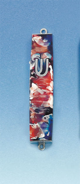 Picture of #HR-041 Resin and Silver Mezuzah Case