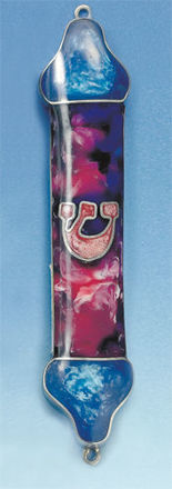 Picture of #HR-664 Resin and Silver Mezuzah Case