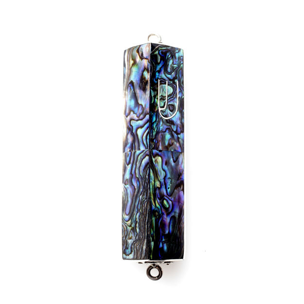 Picture of #HR-B533-A Abalone and Sterling Silver Mezuzah Case