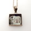 Picture of #B526-B Black Mussel Shell and Sterling Silver Chai