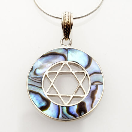 Picture of #B529-A Abalone Round Sterling Silver Star