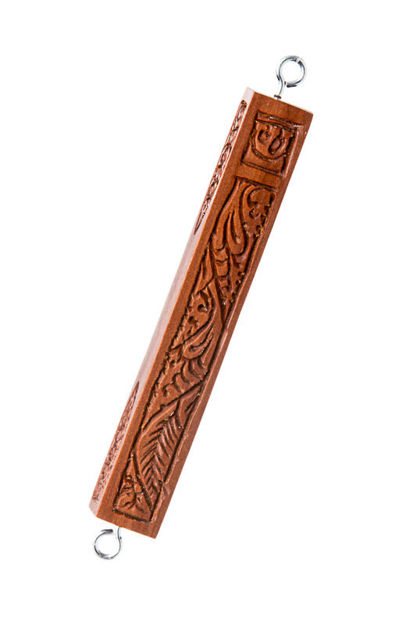 Picture of #067-B Wood Carved Mezuzah Case