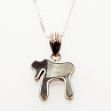 Picture of #B531-B Black Mussel Shell and Sterling Silver Mini Chai