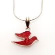 Picture of #B537-C Red Coral and Sterling Silver dove of Peace