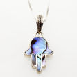 Picture of #B538-A Abalone and Sterling Silver Mini Hamsa