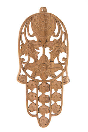 Picture of #079-T Wall Hamsa Hand Carved Teak