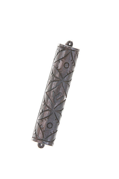 Picture of #075-E Wood Carved Mezuzah Case Ebony