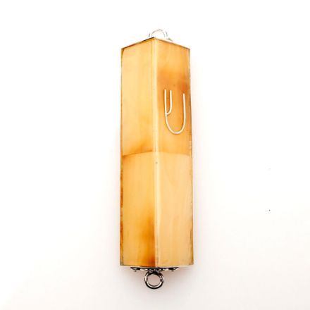 Picture of #HR-B533-GC Golden Conch Shell Triangle Sterling Silver Mezuzah Case