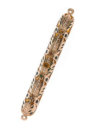 Picture of #4943 Jeweled Copper Mezuzah case