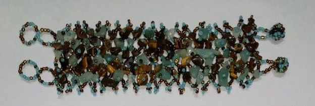 Picture of #B601-03 Gemstone and Glass Bead Bracelet
