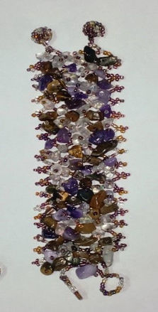 Picture of #B601-05 Gemstone and Glass Bead Bracelet