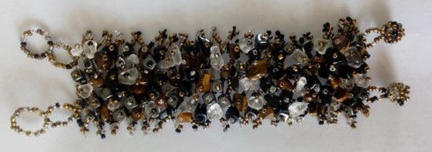 Picture of #B601-10 Gemstone and Glass Bead Bracelet