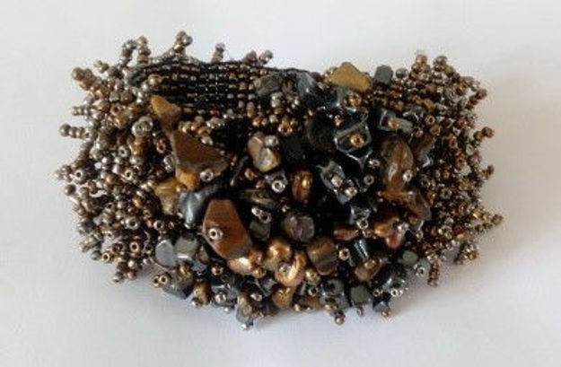 Picture of #B602-08 Gemstone and Glass Bead Bracelet