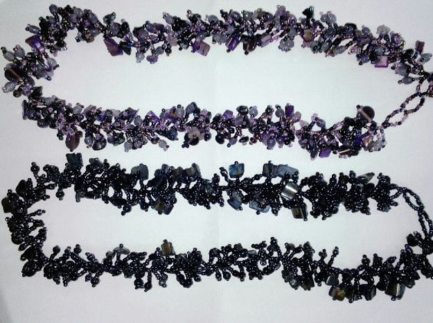 Picture of #B603-09 Gemstone Glass Bead Necklace
