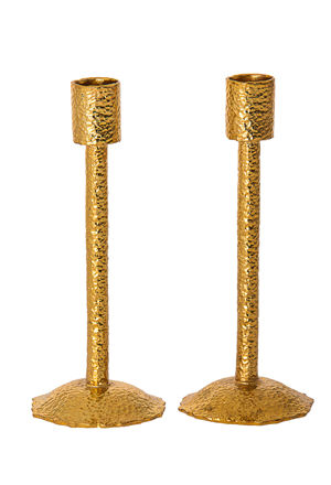 Picture of 108-G Hammered Gold Metal Candle Stick