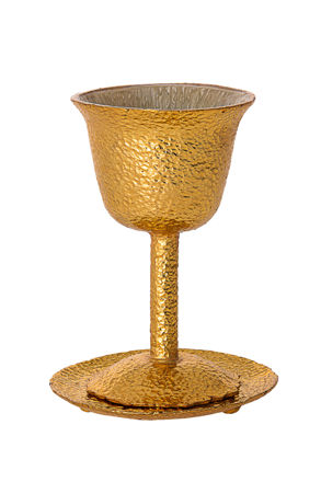 Picture of #104-G Hammered Gold Metal Kiddush Cup