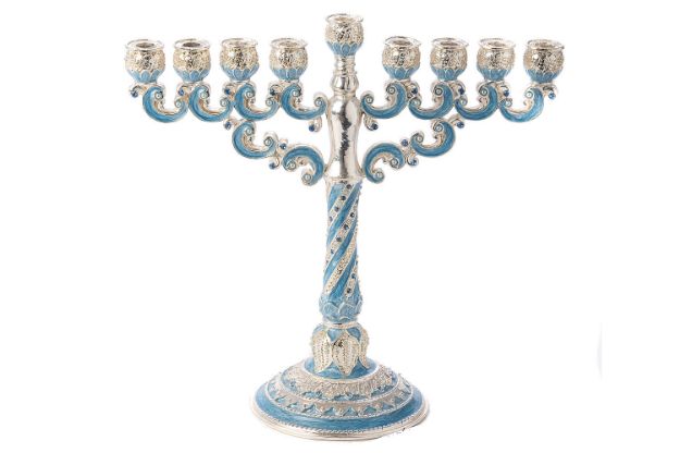 Picture of #115 Menorah Jeweled Blue