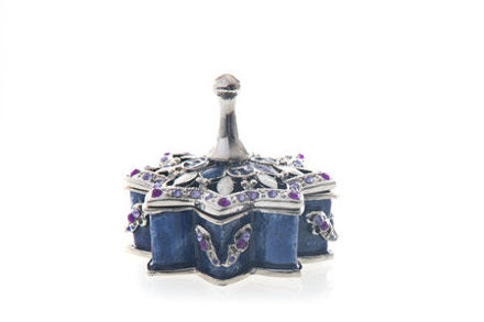 Picture of #7025 Dreidel Blue Jeweled Enamel