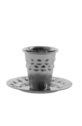 Picture of #11504 Kiddush Cup Hebrew Letters with tray