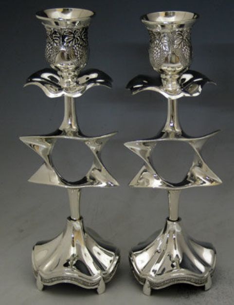 Picture of Silver Plated Candlestick Star of David