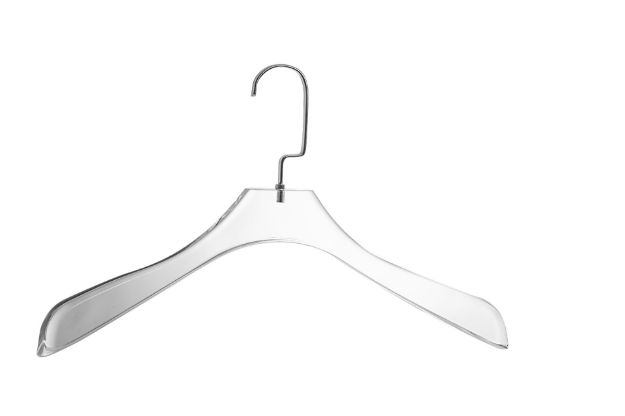 Picture of 1628-S Clear Lucite hangers with Silver Hook. Set of 6