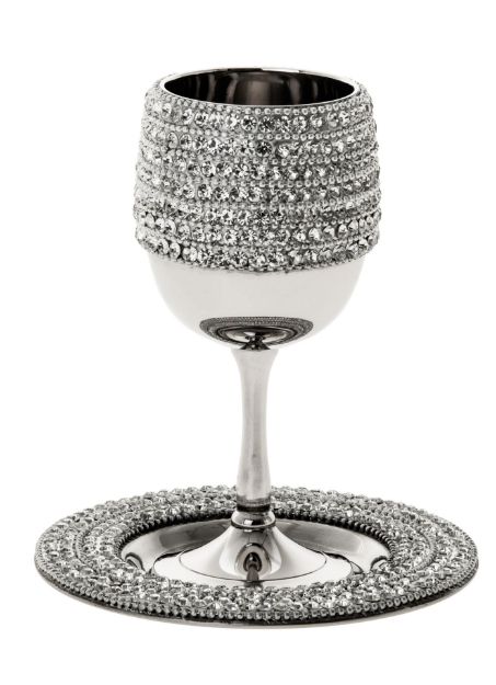 Picture of #11524 Kiddush Cup  with tray Stainless Steel 