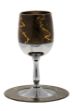 Picture of #823-BG Kiddush Cup Brown with Gold Flares