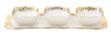 Picture of 1675 3 Sectional White Ceramic with gold edge and a tray