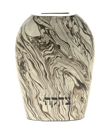 Picture of 274-S Tzedakah Box Metal Grey and Silver Flares