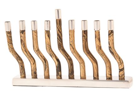 Picture of #263 Menorah  Metal Modern Swirl Gold