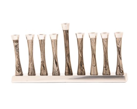 Picture of #262-M Menorah  Metal Modern Swirl