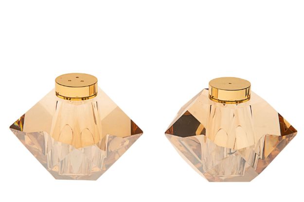 Picture of #3017-G Crystal Salt and Pepper Sheakers Gold 