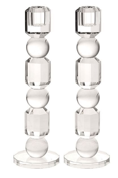 Picture of 695C-M Crystal Candle Stick Clear Medium 