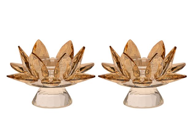 Picture of 1049-A Candle Stick Crystal Amber   - copy